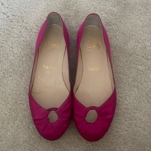 Christian Louboutins Fuschia Satin Flats - Size 36